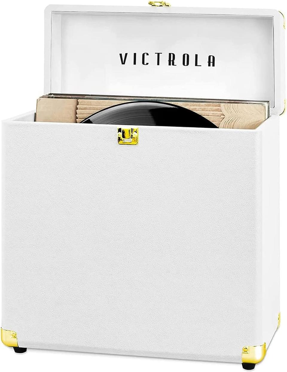 white vinyl storage and carrying case