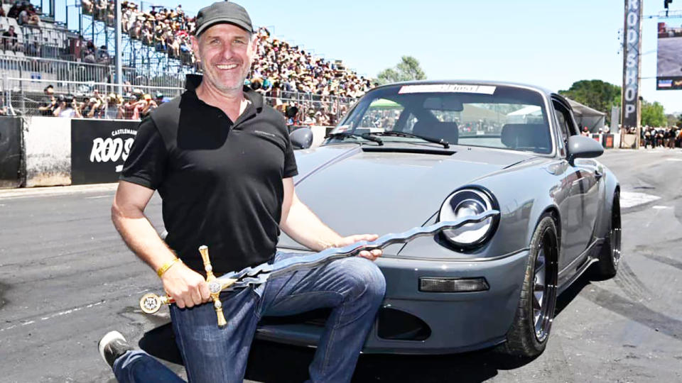 Livij Krevatin, pictured here after winning the Street Machine Grand Master award at Summernats.