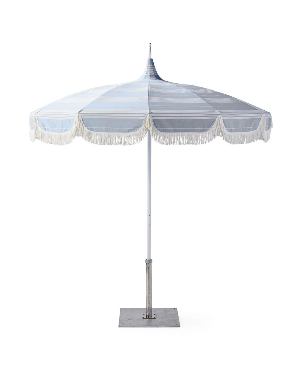 Lake Stripe Fringe Umbrella