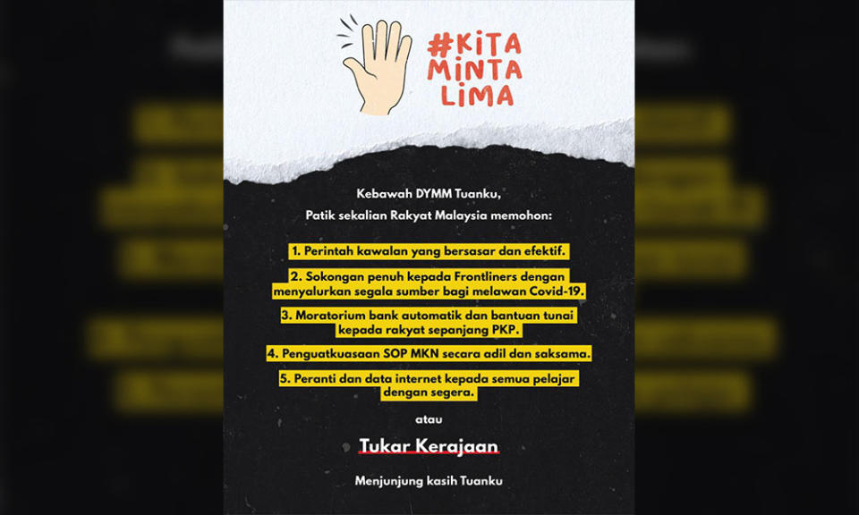 Social media abuzz with #KitaMintaLima