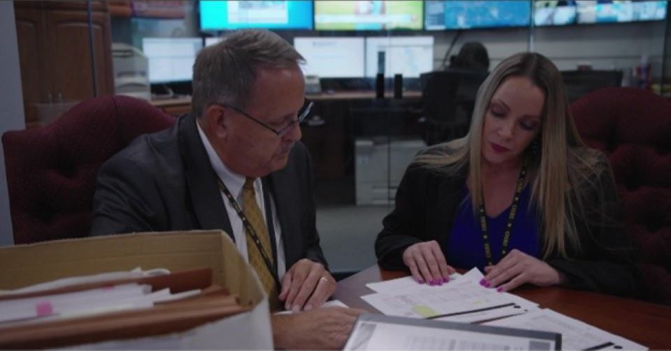 Major Lynn Williams, left, and Supervising Criminologist Wendy Duke at OSBI headquarters in Oklahoma City. / Credit: CBS News