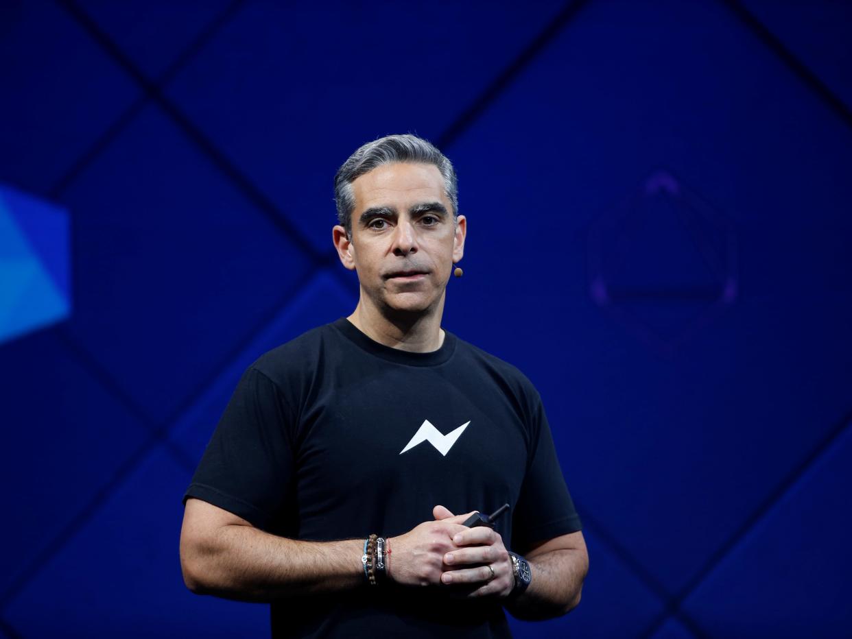 David Marcus, vice president of Messaging Products at Facebook, speaks on stage during the annual Facebook F8 developers conference in San Jose, California, U.S., April 18, 2017.