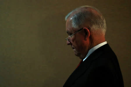 U.S. Attorney General Jeff Sessions departs after addressing a news conference to announce a criminal law enforcement action involving China and a new Department of Justice initiative focusing on China’s economic activity, at the Justice Department in Washington, U.S. November 1, 2018. REUTERS/Jonathan Ernst/File Photo