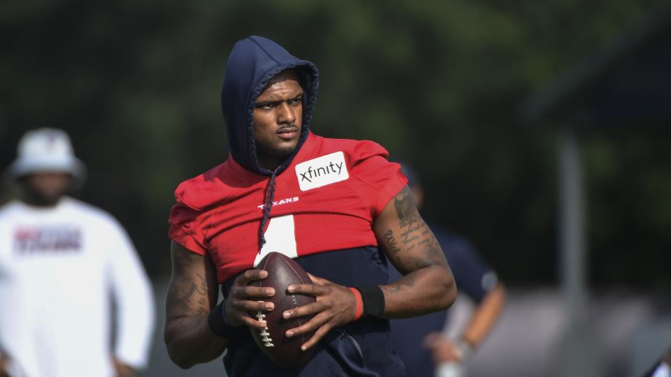 Deshaun Watson at practice with the Texans.