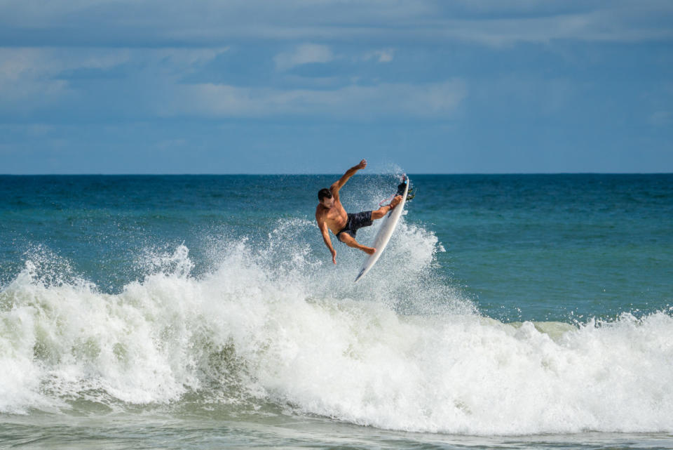 Same forehand punt...all these years later.<p>Cody Hammer/REAL Watersports</p>