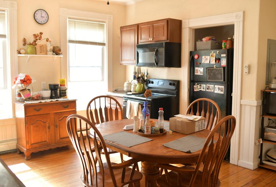 Clark University student Finn Wertz lives in this three-decker at 913 Main St., Worcester.