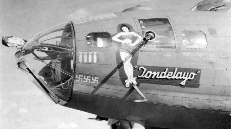 The nose art of the Tondelayo. (U.S. Army via American Air Museum)