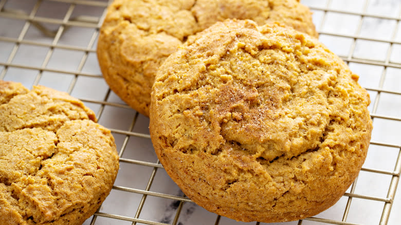 tender cookies on cooling rack