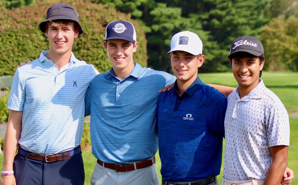 St. John’s senior golf captains, from left, Tim Breen, Matt Lemay, Nic Gebhardt and Veer Bhasin.