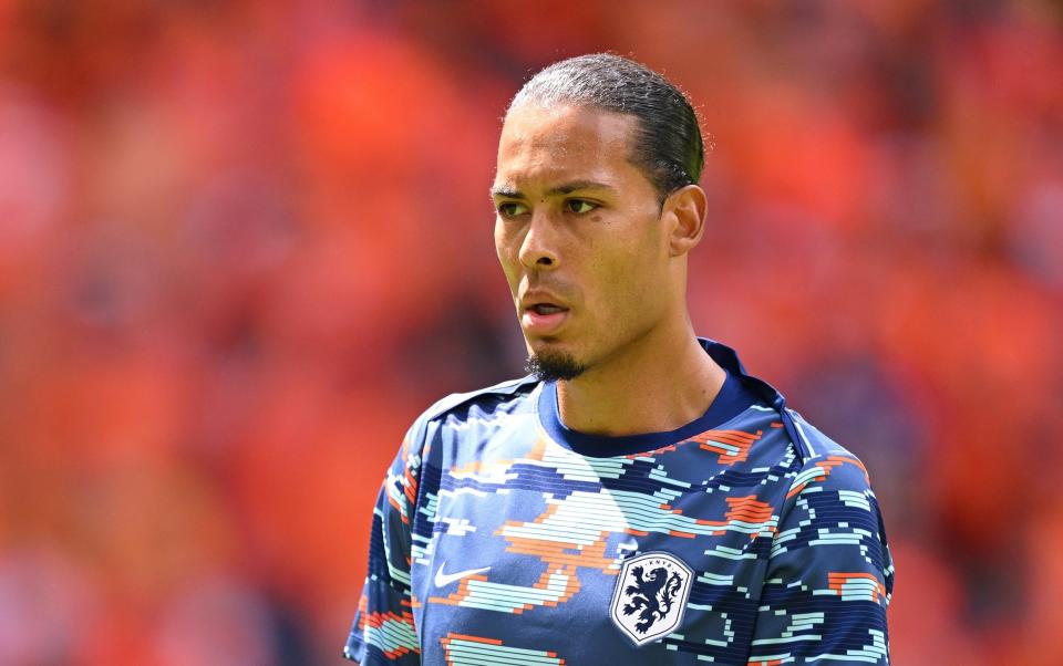 Netherlands captain Virgil van Dijk warming up