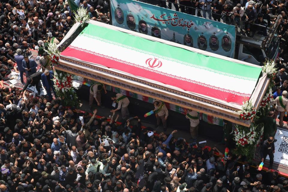 Tens of thousands followed the funeral procession through downtown Tehran (AFP via Getty Images)