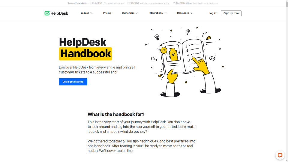 HelpDesk support page