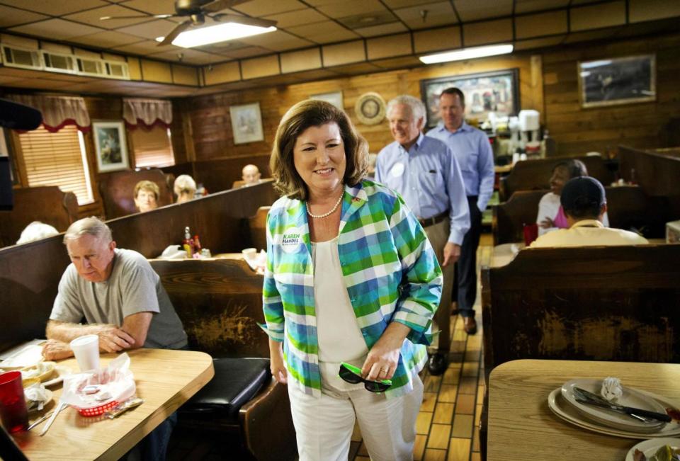 Ms Handel is fighting to hold on to a seat Republicans have occupied since 1979 (AP)