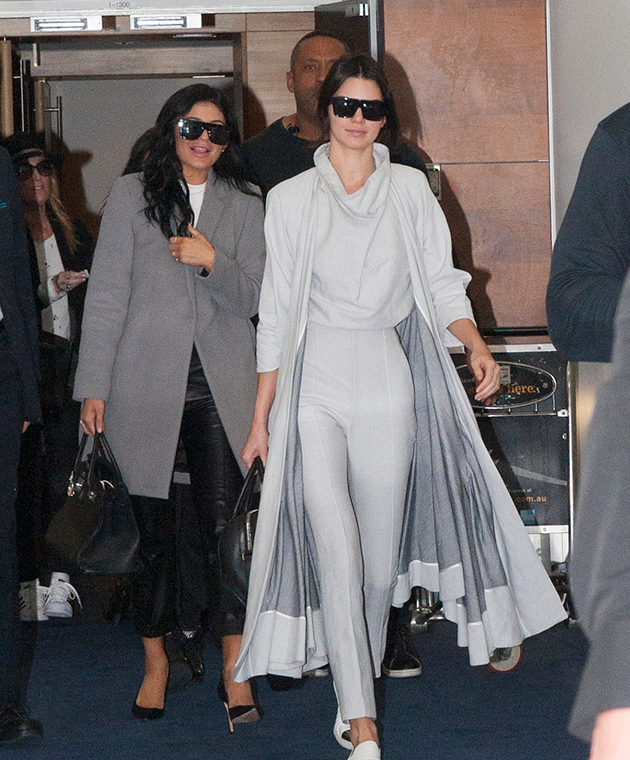 Kendall and Kylie arrived at Sydney airport on Tuesday morning.