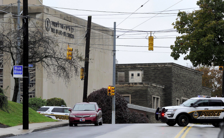 The 46-year-old alleged shooter opened fire at the Pittsburgh synagogue on Saturday. Source: AP