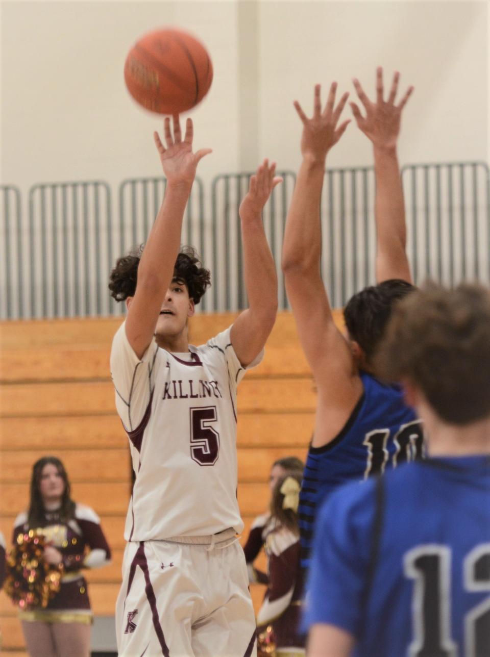 Killingly sophomore Johnny Kazantzis fires up a shot during a win against Putnam.