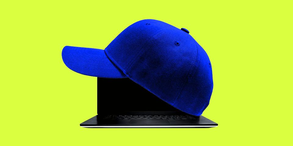 A hat over a laptop