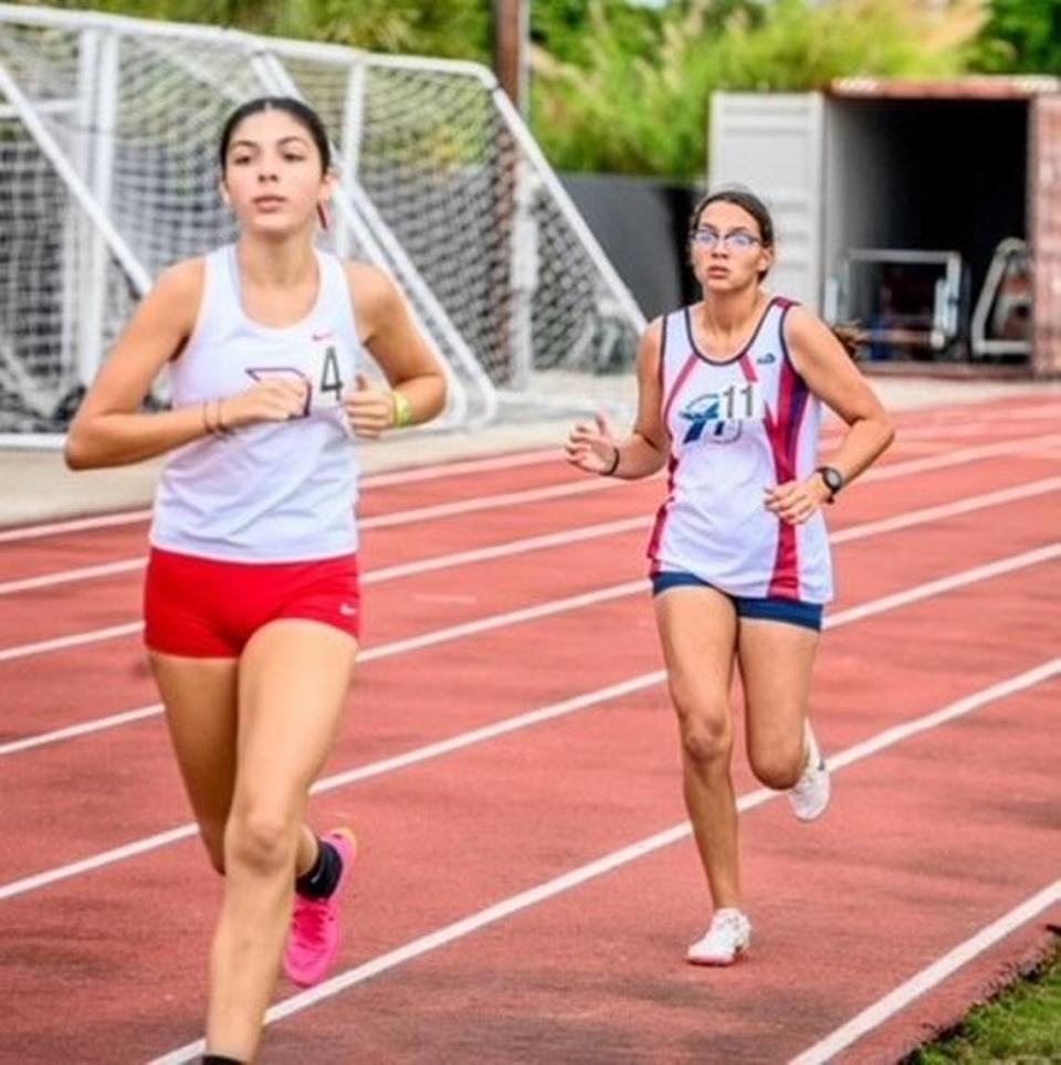 Emily Gonzalez of the AIE girls’ track & field team