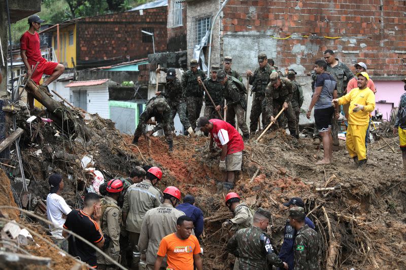 Landslides provoked by rains in Recife