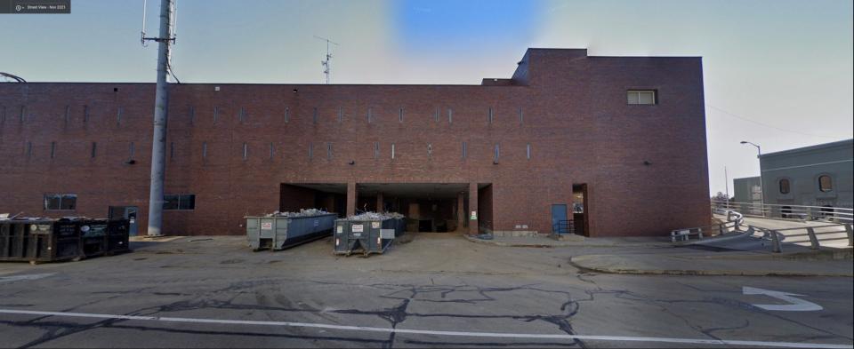 The north side of the old county justice center before new windows were installed.