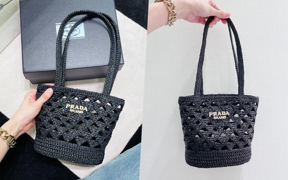 Prada 鉤織手提袋 NT$57,000 圖片來源：LOOKin編輯拍攝