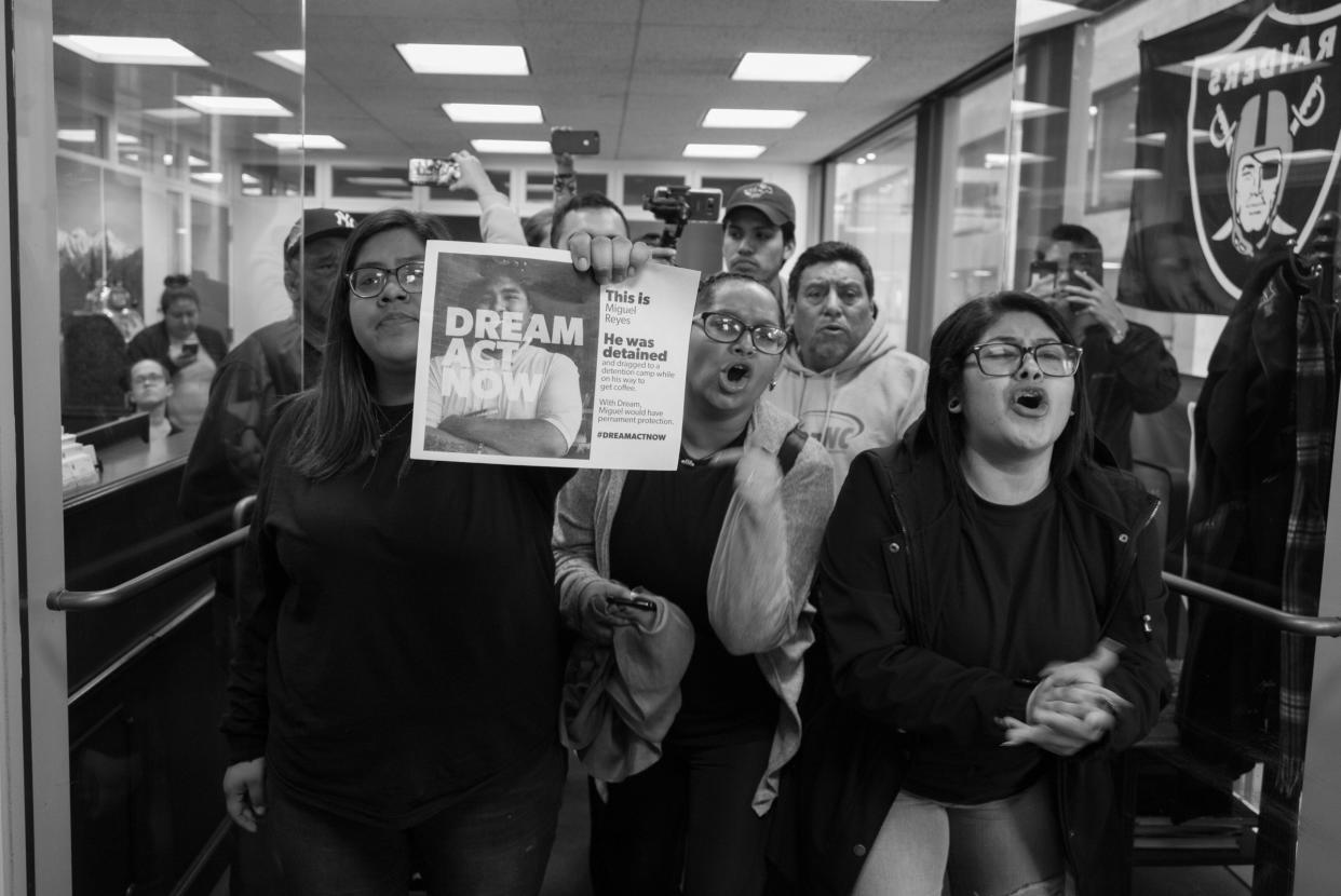 Undocumented activists, including 19-year-old Arlin,&nbsp;call for legal protections on Capitol Hill. (Photo: Courtesy of Arlin)