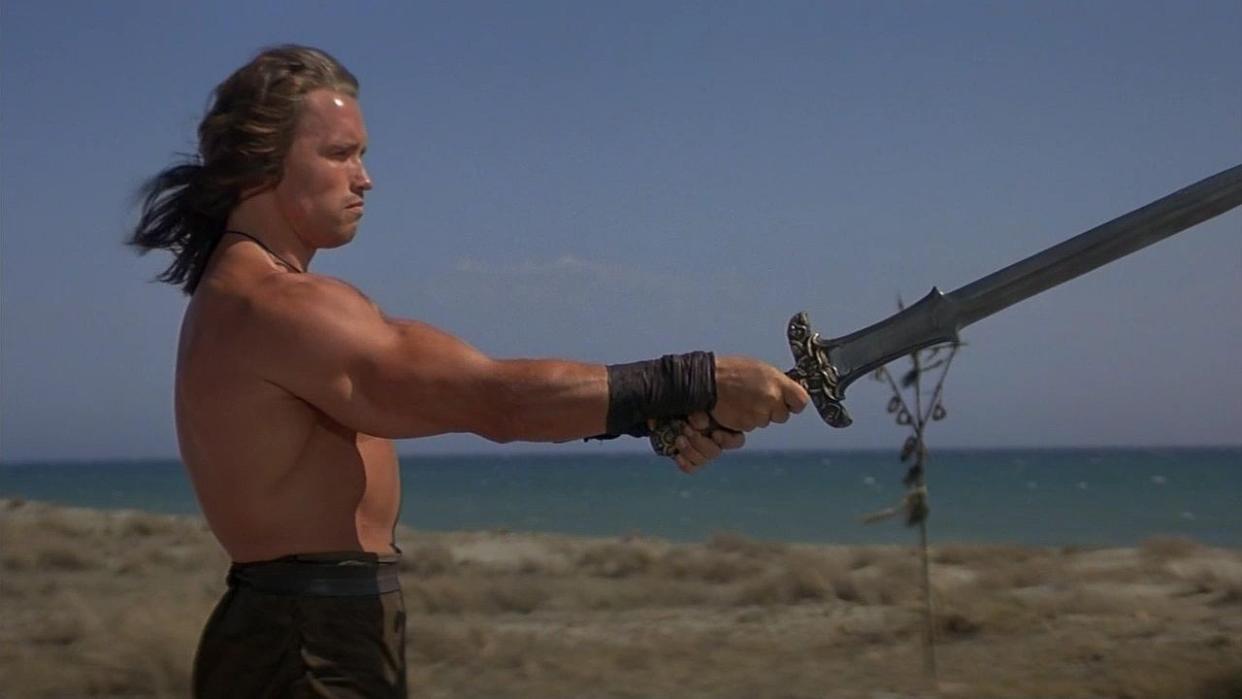  Arnold Schwarzenegger in Conan the Barbarian. 