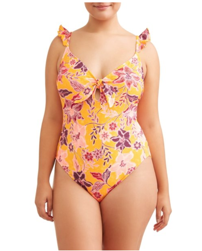 Juniors' Plus Sarasa Floral One-Piece Swimsuit