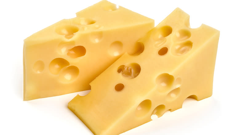 Wedges of holey cheese