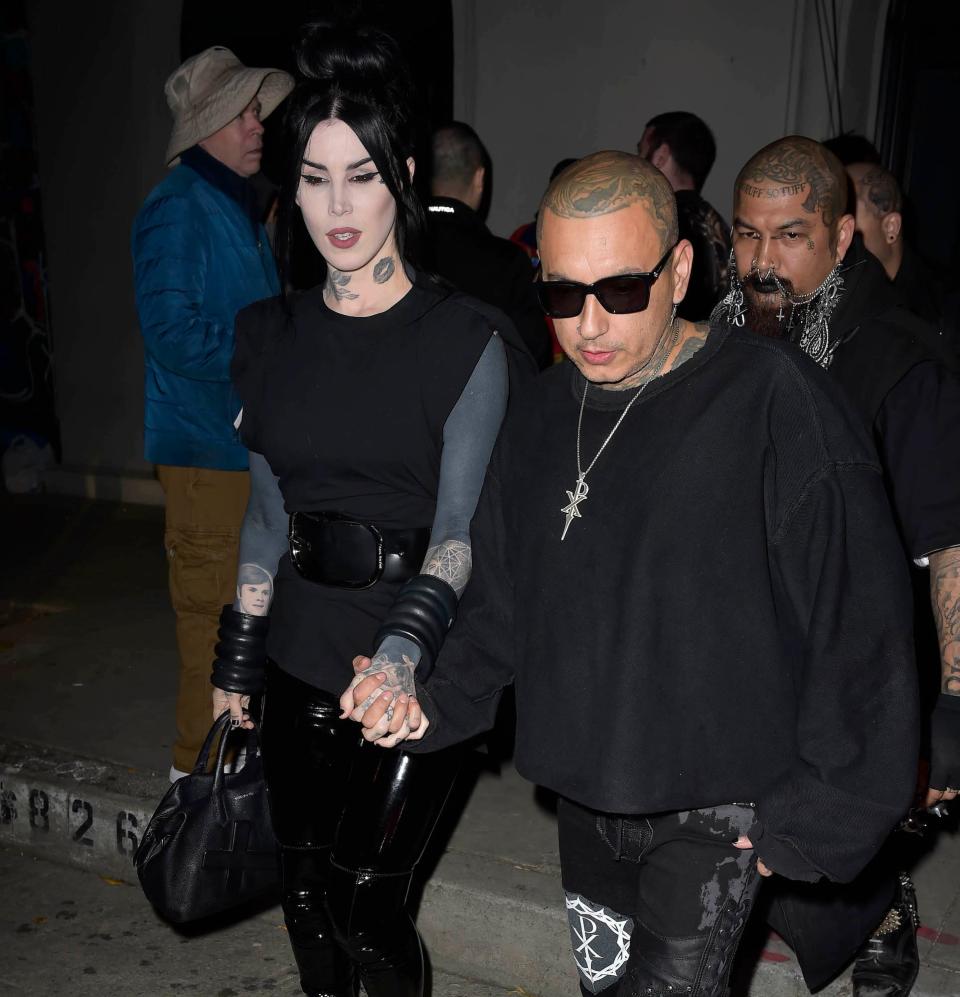 Kat Von D and Rafael Reyes in Los Angeles, California, on April 6, 2023.