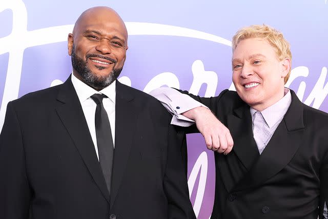 <p>Stewart Cook/ABC/Getty</p> Ruben Studdard and Clay Aiken on 'American Idol' season finale on May 21, 2023