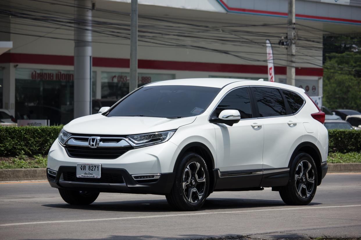 Chiangmai, Thailand - May 10, 2018: Private Car Honda CRV City Suv Car. On road no.1001 8 km from Chiangmai city.