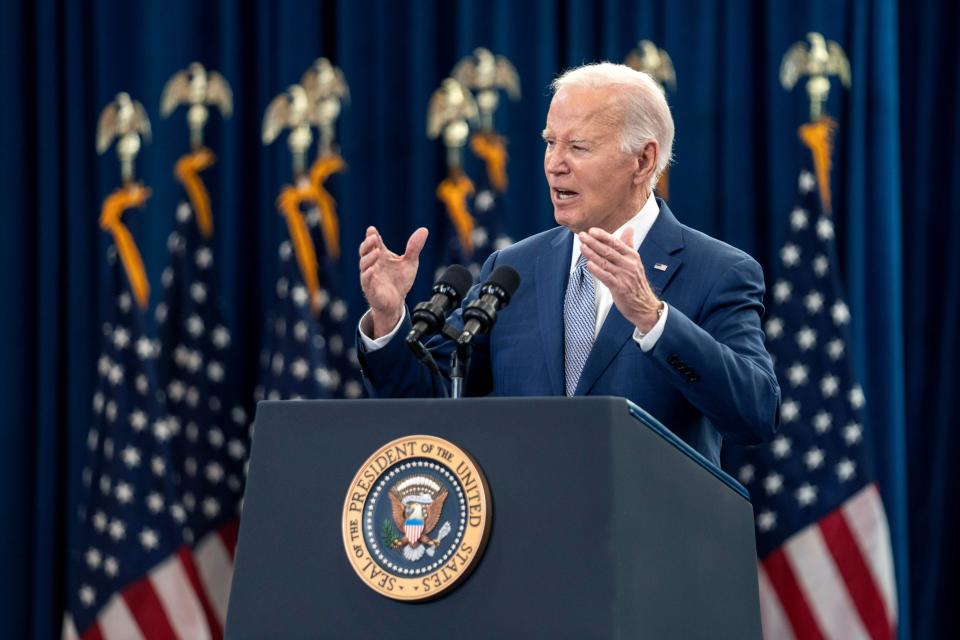 President Joe Biden speaks on his economic plan for the country at Abbot's Creek Community Center on January 18, 2024 in Raleigh, North Carolina.