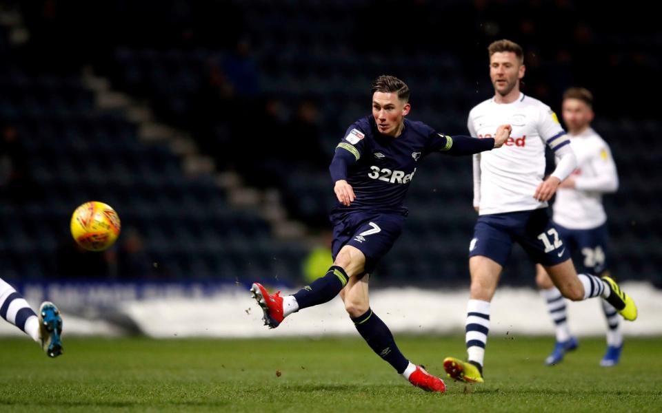 Harry Wilson twice struck the woodwork for Derby County - PA