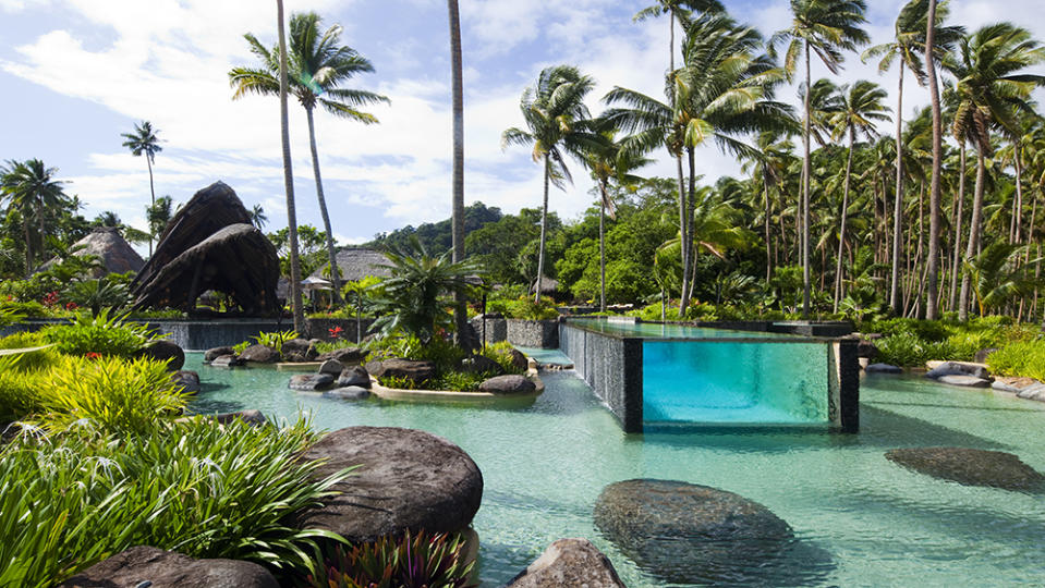 The main pool at Laucala Island resort in Fiji