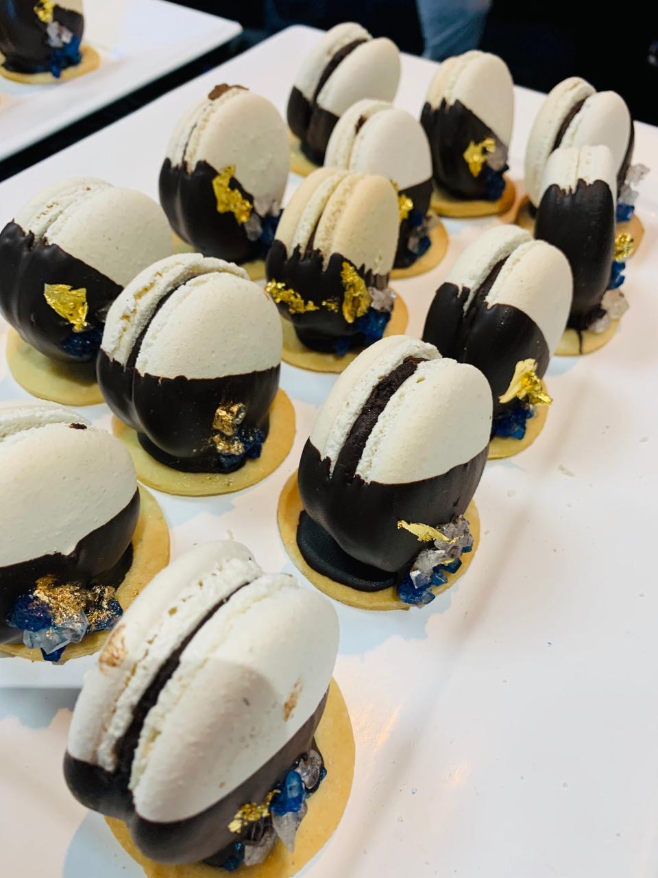 Champagne truffle macarons and chocolate bourbon macarons from the Signature Room at the 95th during the 2019 USA TODAY Wine & Food Experience in Chicago.