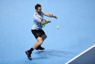 Tennis - ATP World Tour Finals - The O2 Arena, London, Britain - November 16, 2017 USA's Jack Sock in action during his group stage match against Germany's Alexander Zverev Action Images via Reuters/Tony O'Brien