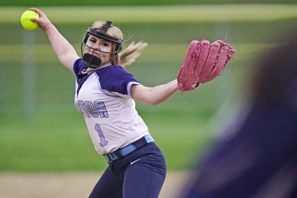 Johnston's Haley Boudreau allowed just four hits while striking out 13 in the Panthers' win over undefeated Westerly.