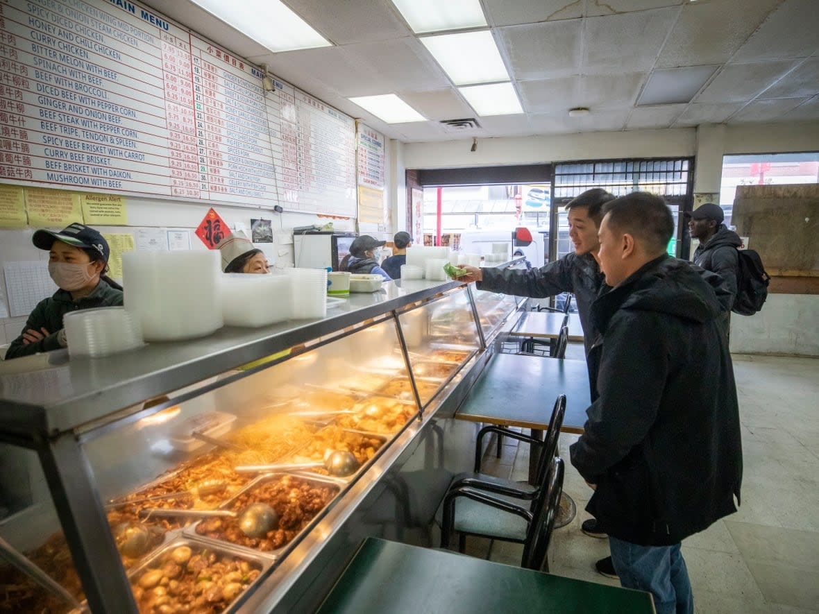 Customers are pictured at Kent’s Kitchen in the Chinatown neighbourhood of Vancouver, B.C., on Tuesday, March 14, 2023.  (Ben Nelms/CBC - image credit)