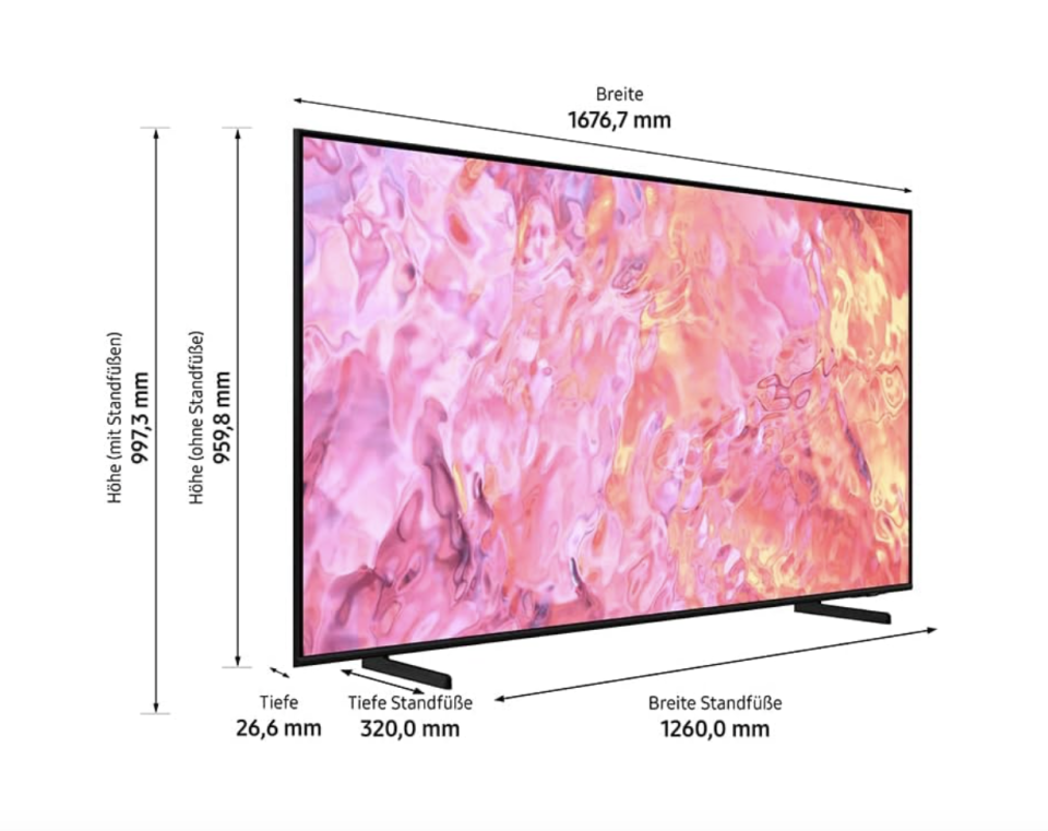 Etwas kleiner als der 85-Zoll-TV ist das 75-Zoll-Modell, das wiederum auch preislich deutlich darunter liegt (Bild: Amazon).