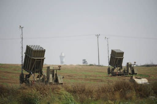 An Iron Dome defense missile system is pictured near the southern city of Netivot. The military wing of Hamas said late on Wednesday it had agreed to an Egyptian-brokered ceasefire with Israel, after three days of bloodshed in and around Gaza
