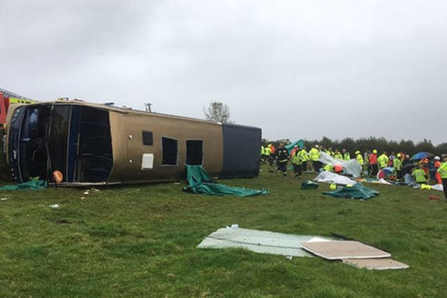 Passengers injured after double-decker bus overturns in Devon