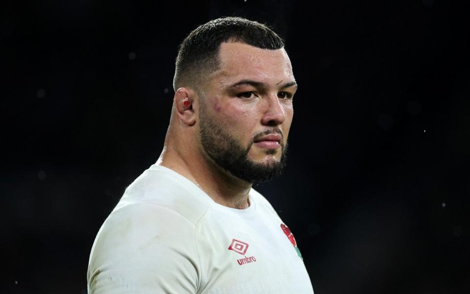 Ellis Genge of England looks on during the Autumn International match between England and South Africa at Twickenham Stadium on November 26, 2022 in London, England. - David Rogers/Getty Images