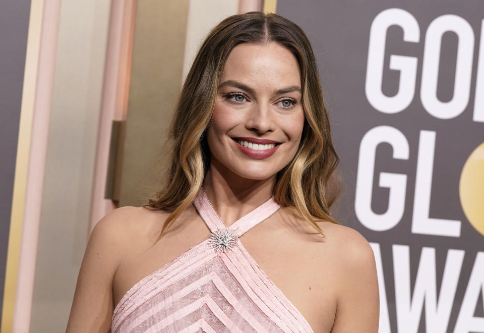 Margot Robbie arrives at the 80th annual Golden Globe Awards at the Beverly Hilton Hotel on Tuesday, Jan. 10, 2023, in Beverly Hills, Calif. (Photo by Jordan Strauss/Invision/AP)