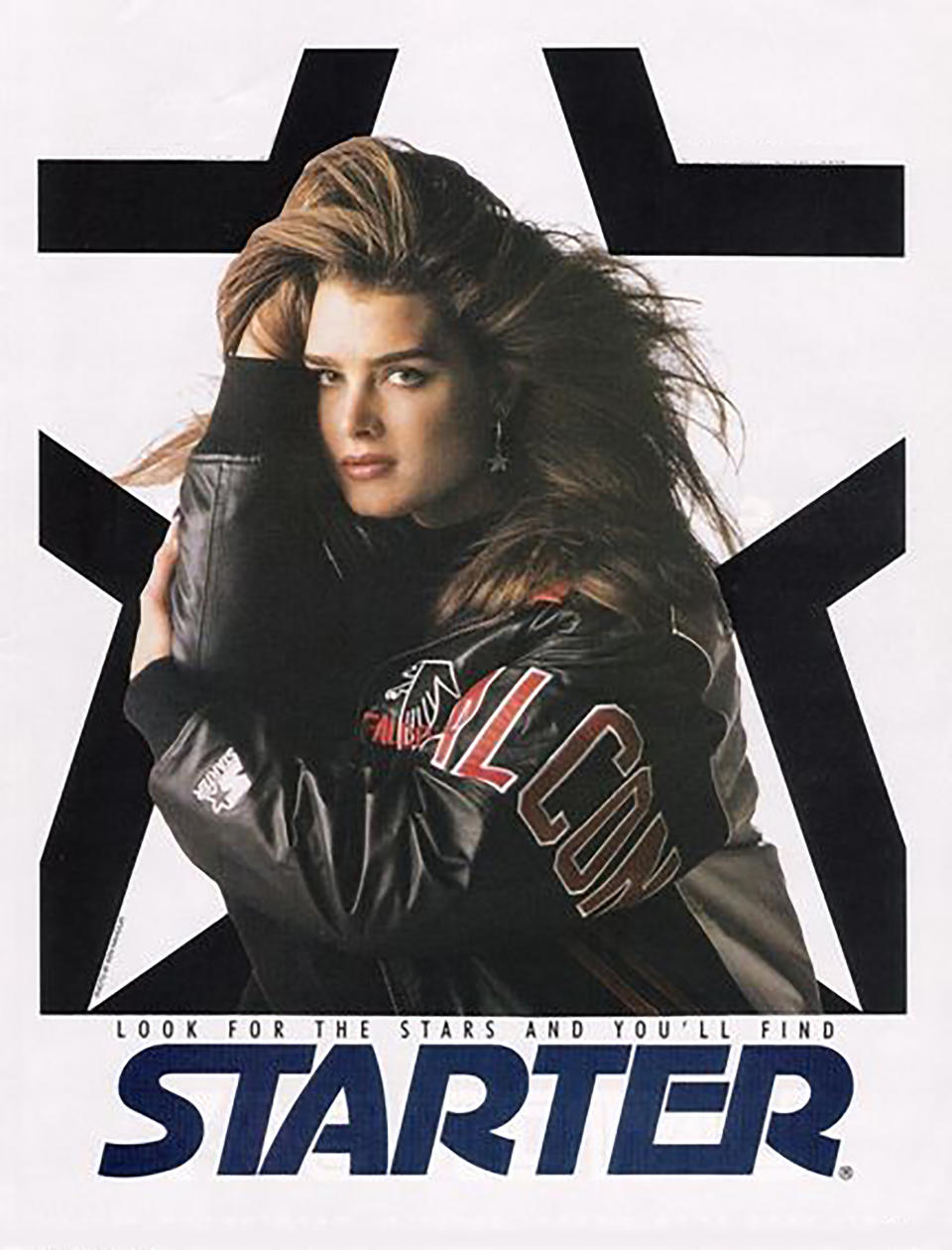Brooke Shields appears in ads for Starter.