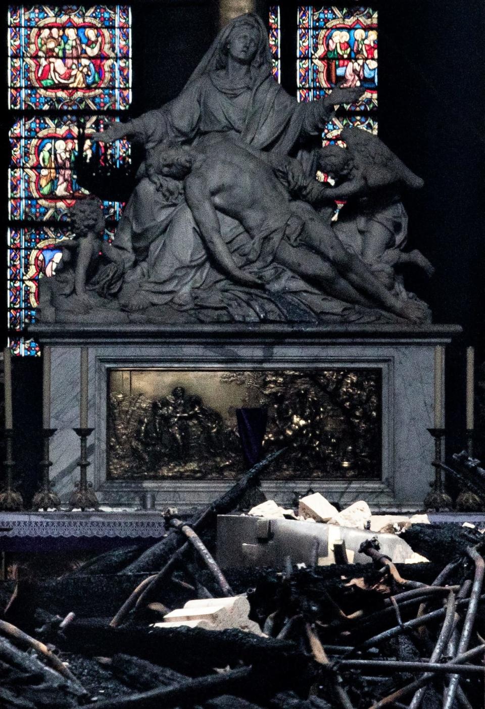 <div class="inline-image__caption"> <p>The interior of the Notre-Dame Cathedral is seen through a doorway following a major fire yesterday on April 16, 2019 in Paris, France.</p> </div> <div class="inline-image__credit">Dan Kitwood/Getty</div>