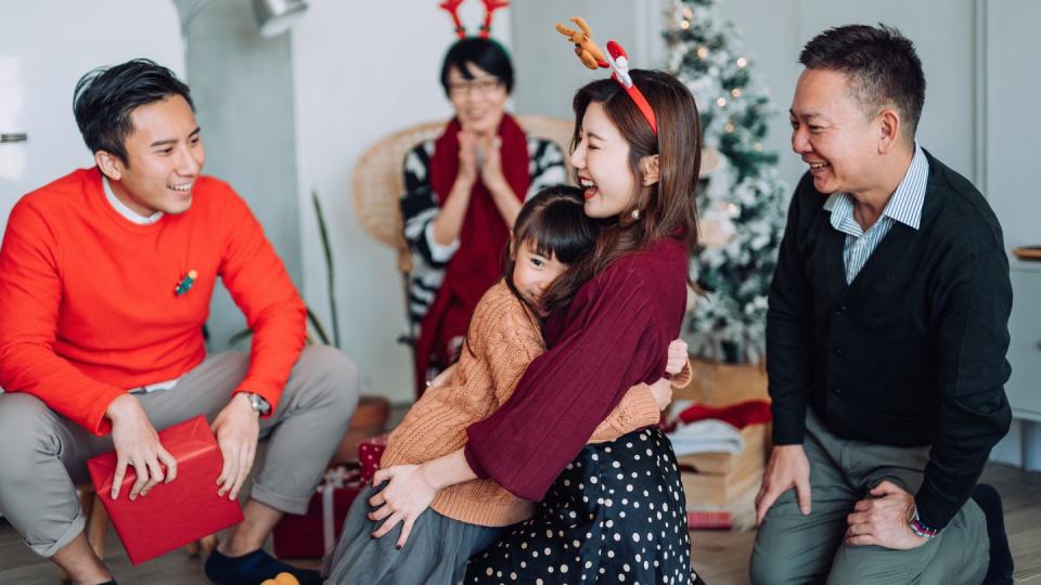 multigenerational family celebrating christmas