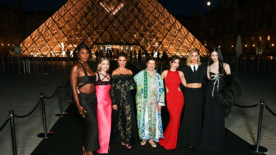 lancome x louvre photocall paris fashion week