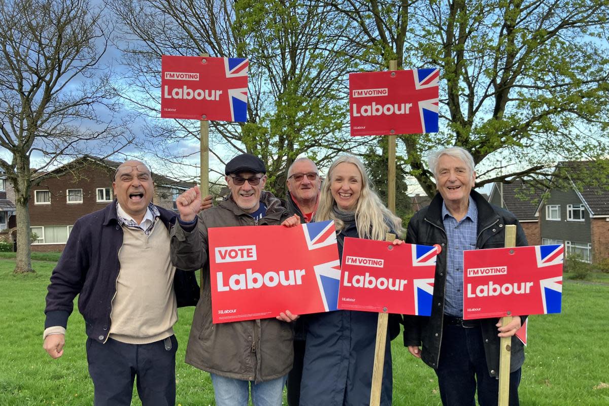 Labour's Parliamentary candidate for Kingswinford and South Staffordshire, Sally Benton, with campaigners <i>(Image: Labour Party)</i>