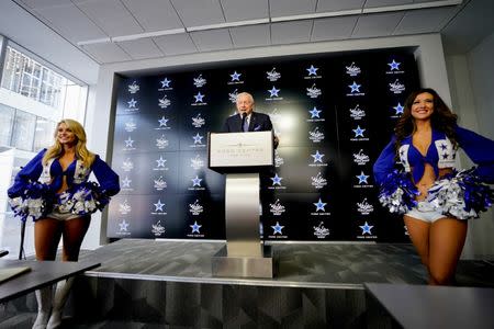 Sept 6, 2018; Frisco, TX, USA; Dallas Cowboys owner Jerry Jones announced the WinStar World Casino as the Official Casino of the NFL Club. Mandatory Credit: Jeremiah Jhass/Handout Photo via USA TODAY NETWORK